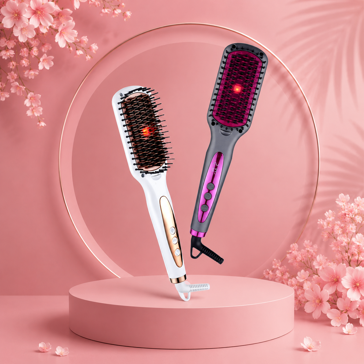 2-in-1 Infrared Hair Straightening & Curling Comb | Fluffy Volume