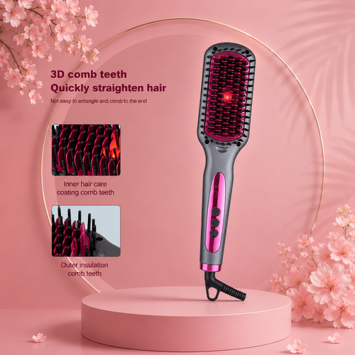 2-in-1 Infrared Hair Straightening & Curling Comb — Fluffy Volume, Salon Results