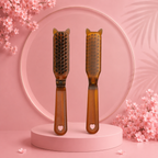 Amber Folding Hair Comb — Anti-Static, Boar Bristle, Compact Travel Size