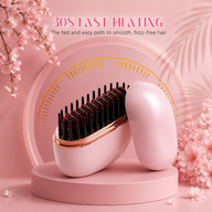 Lumivco Mini Rechargeable Hair Straightener Brush – Cordless Wet & Dry Anti-Scald Styling Comb