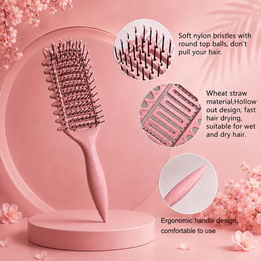 Lumivco Curl Define Styling Brush – Hollow Detangling Comb for Curly, Wavy & Thick Hair