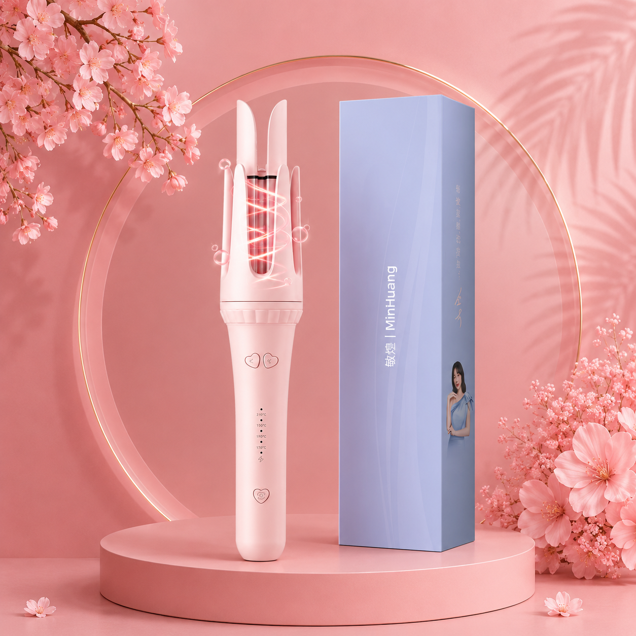 Lumivco 32mm Ionic Curling Iron Wand – Tourmaline Ceramic Professional Hair Curler with Auto Shut-Off