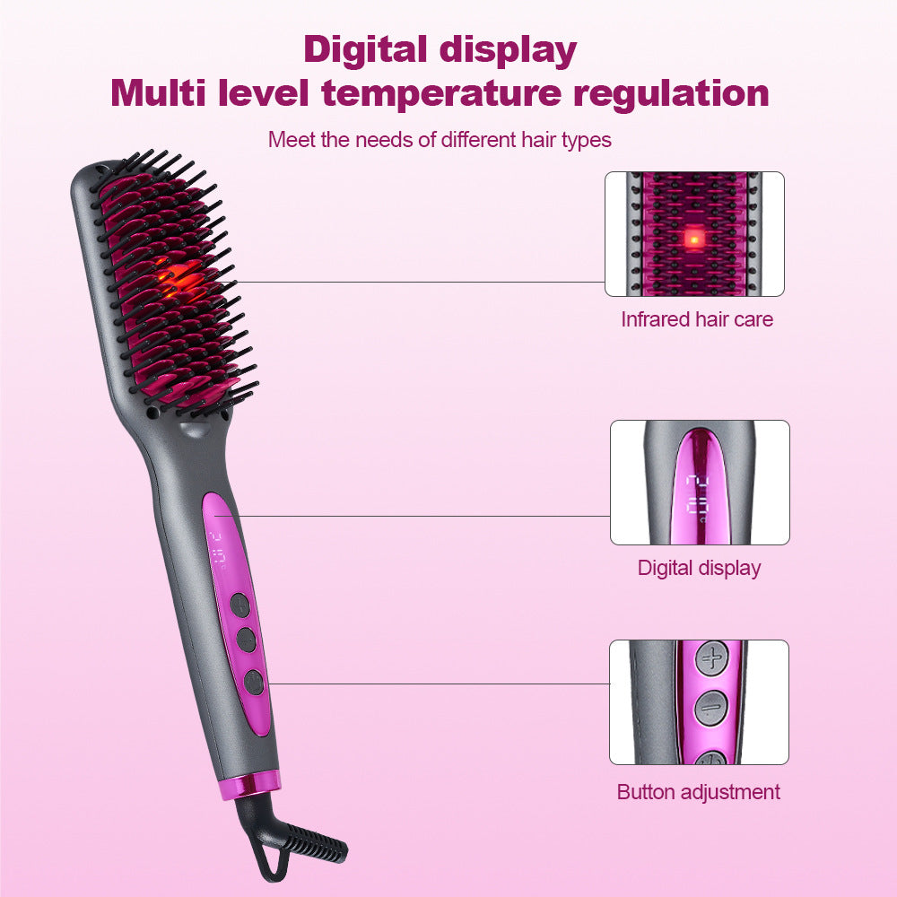 2-in-1 Infrared Hair Straightening & Curling Comb — Fluffy Volume, Salon Results
