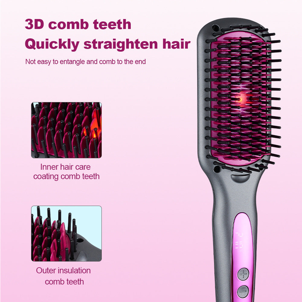 2-in-1 Infrared Hair Straightening & Curling Comb — Fluffy Volume, Salon Results