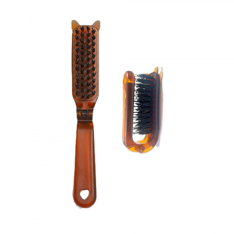 Amber Folding Hair Comb — Anti-Static, Boar Bristle, Compact Travel Size