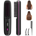 Lumivco Ionic Hair Straightener Brush – 3 Heat Settings, Fast Heat & Auto-Off, USB-C Rechargeable