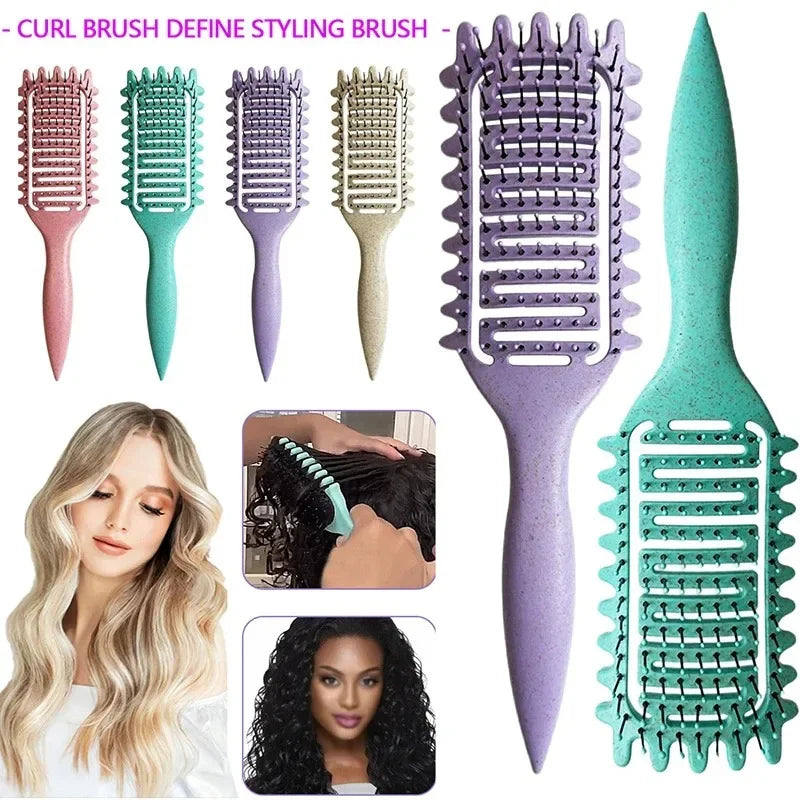 Lumivco Curl Define Styling Brush – Hollow Detangling Comb for Curly, Wavy & Thick Hair