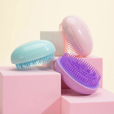 Lumivco Mini Egg Detangling Brush – Anti-Static Portable Hair Smoothing Comb