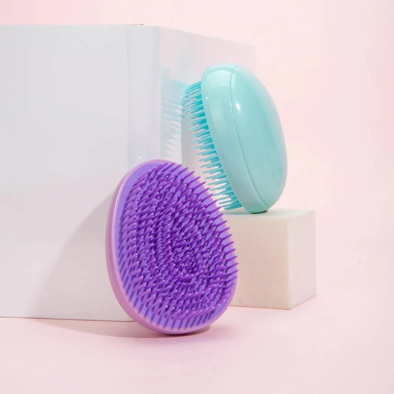 Lumivco Mini Egg Detangling Brush – Anti-Static Portable Hair Smoothing Comb