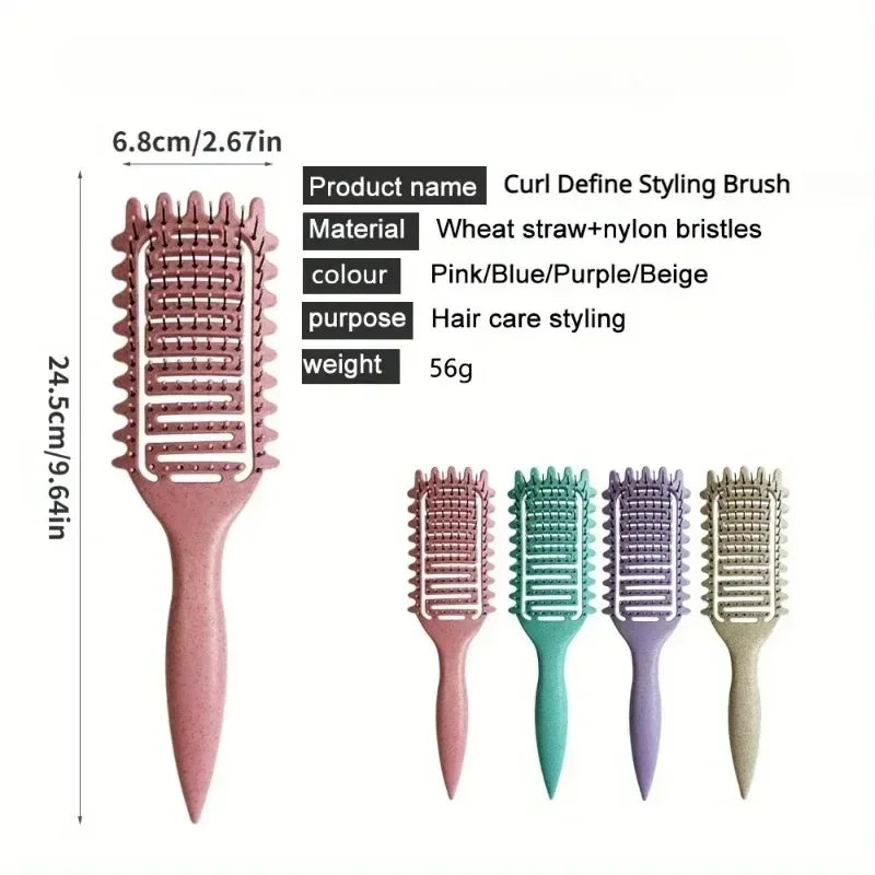 Lumivco Curl Define Styling Brush – Hollow Detangling Comb for Curly, Wavy & Thick Hair