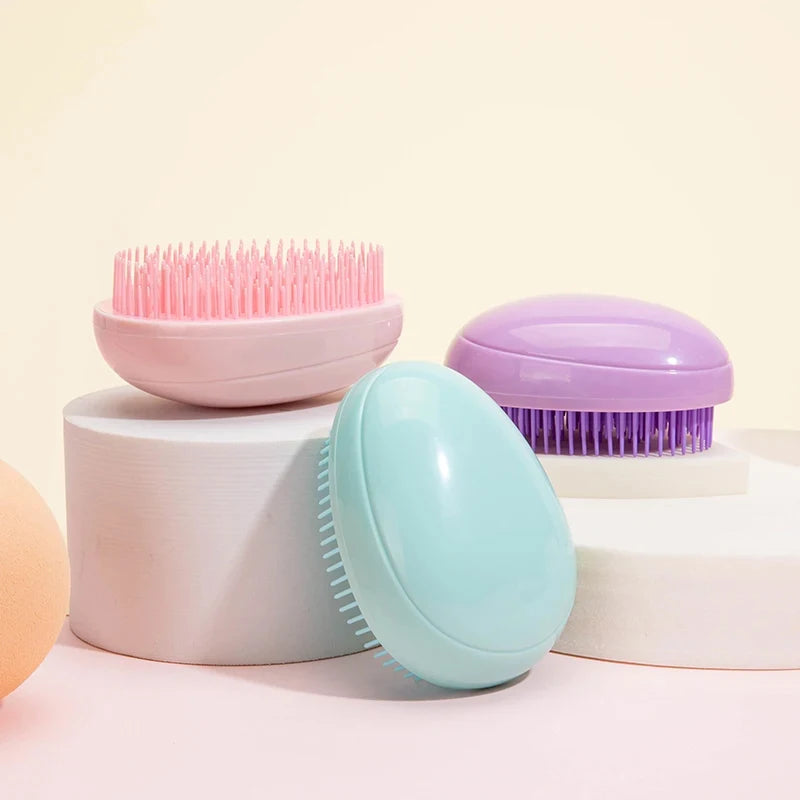 Lumivco Mini Egg Detangling Brush – Anti-Static Portable Hair Smoothing Comb