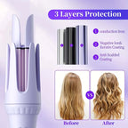 Lumivco 32mm Ionic Curling Iron Wand – Tourmaline Ceramic Professional Hair Curler with Auto Shut-Off