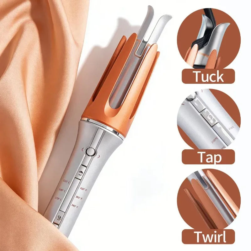 Lumivco Auto Rotating Hair Curler – 25/32mm Ceramic Barrel Automatic Curling Wand with Gift Box