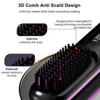Lumivco Cordless Hair Straightener Brush – Ionic Ceramic Straightening Comb with LED Display