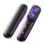 Lumivco Cordless Hair Straightener Brush – Ionic Ceramic Straightening Comb with LED Display